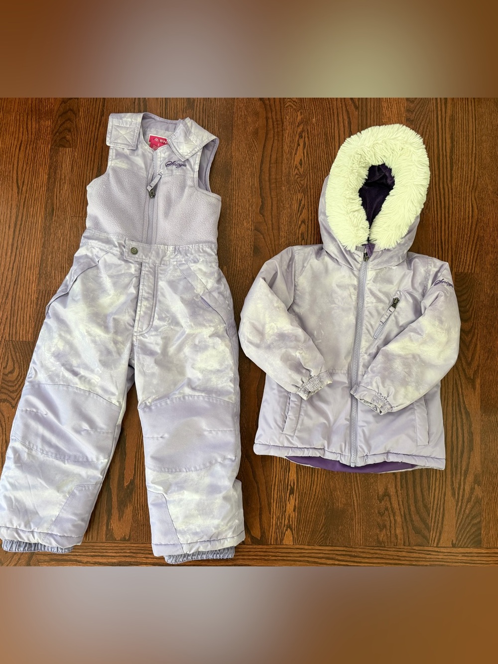 Snozu Kids' Size 5 Two-Piece Purple Tie-Dye Snowsuit - Bib and Coat